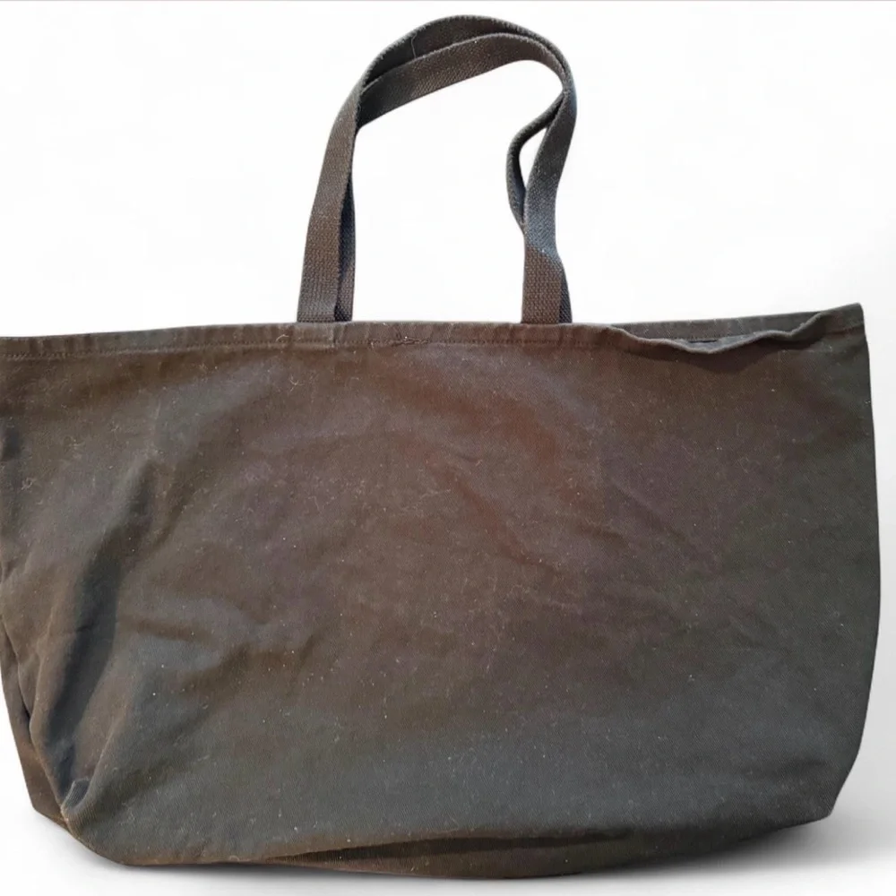 ALPHA CHI OMEGA black cotton canvas tote. Roomy with nice shoulder strap. - Picture 2 of 2